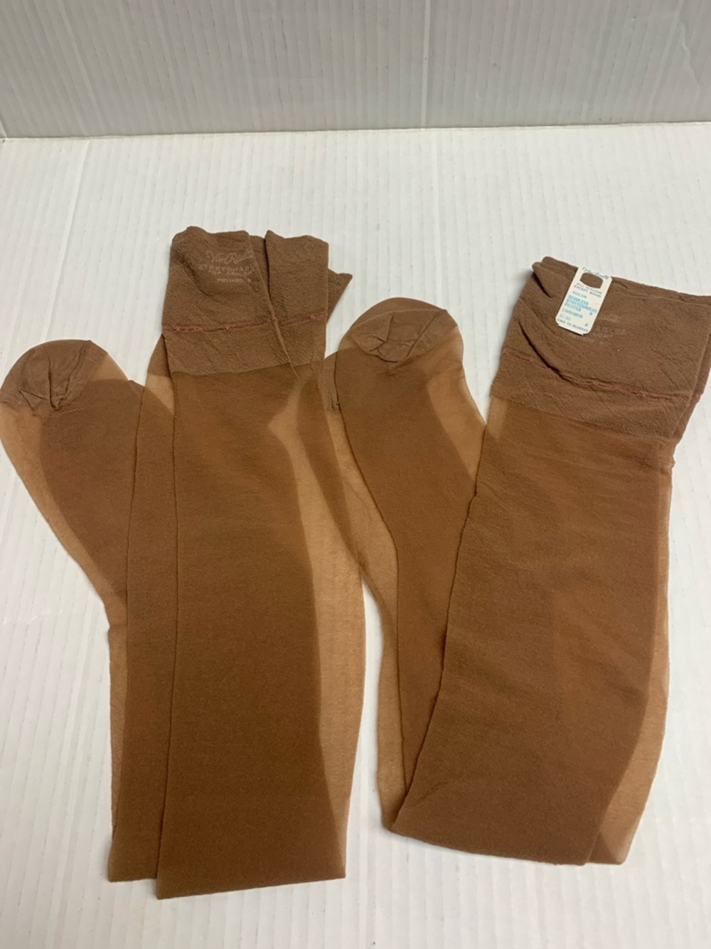 Vintage 50s Van Raalte Seamless Strechables Stockings 8 Petites Cinnamon New